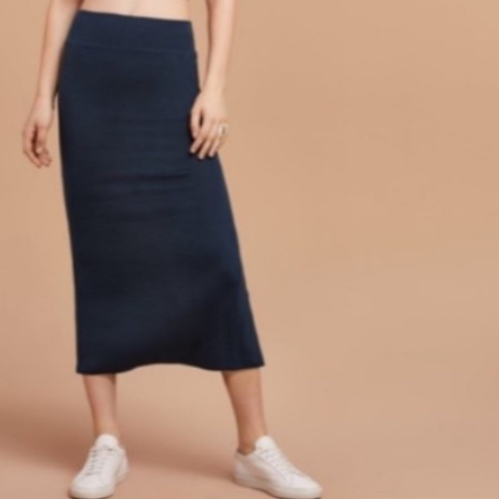 Wilfred Free Navy Midi Skirt